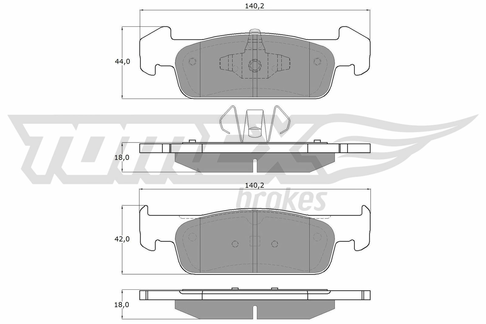 Sada brzdových destiček, kotoučová brzda TOMEX Brakes